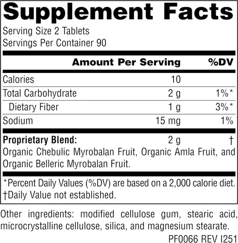 Vista 2 de Planetary Herbals Triphala Limpiador Interno 1000mg para el bienestar del tracto gastrointestinal - 180 Tabletas