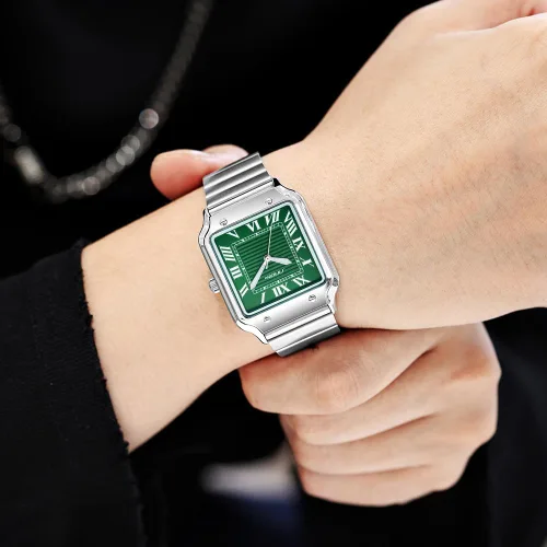 Vista 5 de Relojes cuadrados clásicos para hombre con números romanos reloj casual