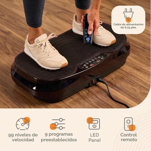 Vista 5 de Lifepro Waver Mini Vibration Plate Exercise Machine with Resistance Bands Negro