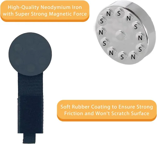 Vista 4 de Gancho Magnético de Alta Resistencia, Soporte Magnético para Herramientas, Ganchos Magnéticos para Cochera, Correa para Extensión de Cable, Cuerda