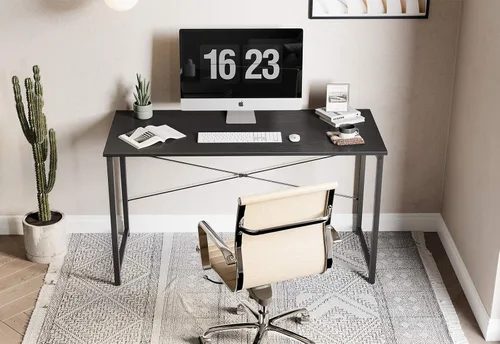 Vista 36 de CubiCubi Escritorio para computadora de 32 pulgadas, mesa de estudio para oficina en casa, escritorio de PC de estilo moderno y simple, marco