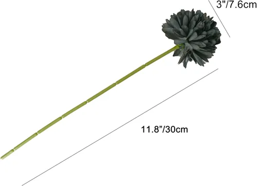 Vista 2 de Mandy's Crisantemo negro – 12 piezas de flores artificiales para centro de mesa del hogar, decoración de primavera y verano, flores de seda