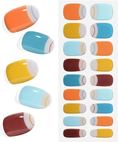 Vista 20 de Tiras de uñas de gel semicuradas, calcomanías francesas que funcionan con cualquier lámpara de uñas, envolturas de gel, calidad de salón, de larga