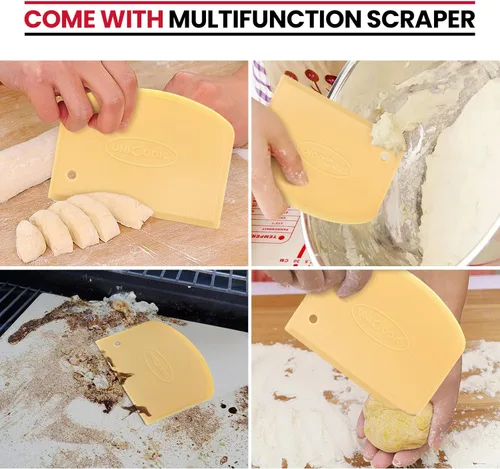 Vista 8 de Unicook - Tabla de piedra para pizza extra grande de 22 pulgadas para horno y parrilla, piedra para hornear rectangular de 22" x 14" x 0.6