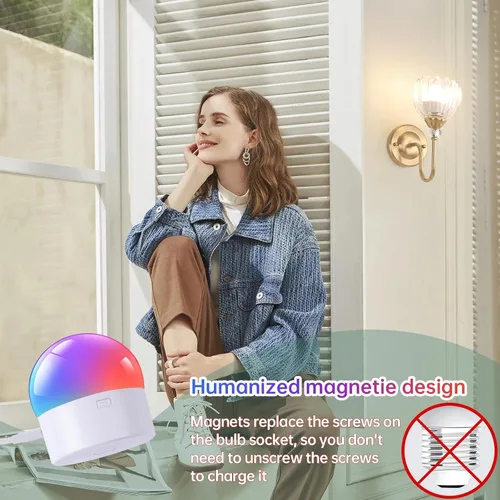 Vista 6 de Juego de 2 apliques de pared vintage a pilas, lámpara de pared recargable con batería de 5000 mAh y control remoto, luces de pared regulables