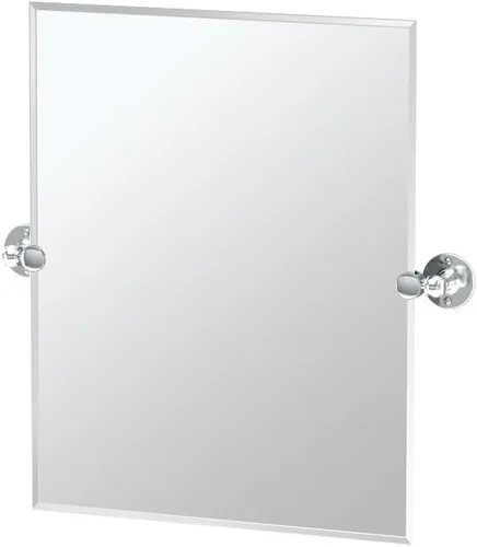 Gatco 4419SM Cafe - Espejo rectangular de pared pequeño, 24 pulgadas de alto x 23.5 pulgadas de ancho, cromado