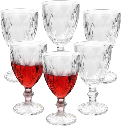 Maredash Copa de vino, copa de vidrio transparente, copas de copa de 12 onzas | Para fiestas, bodas, prismáticos