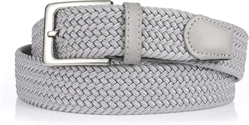 Vista 4 de Cinturón de golf trenzado elástico para hombres y mujeres de 1 3/8" Beige