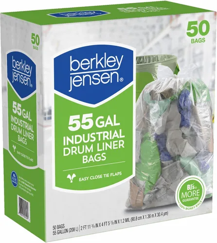 Berkly & Jensen - Bolsas industriales para tambores de 1.2 mil, 55 galones, 50 bolsas