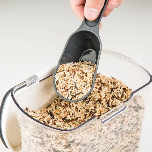 Vista 4 de PrepWorks PKS-120 - Contenedor de plástico ProKeeper de almacenamiento de grano de 2.5 cuartos de galón con tapa con bisagras, 1 pieza, transparente