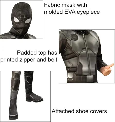 Vista 2 de Boys Spider-Man Far From Home Black Stealth Spidey Suit Deluxe Costume
