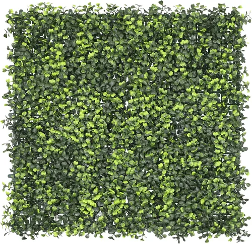 Vista 14 de E&K Panel de valla de plantas artificiales de 20 x 20 pulgadas, hojas sintéticas, césped, panel de privacidad para interiores y exteriores
