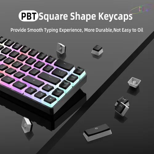 Vista 4 de Teclas de pudín PBT de doble disparo de 108 teclas con extractor de teclas de capa translúcida para llave estándar completo de 104 teclas compactas