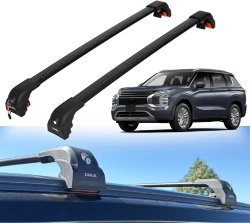 Vista 6 de ERKUL Barras transversales de techo para Mitsubishi Outlander Sport 2011-2025 Barras transversales de aluminio con bloqueo antirrobo para techo