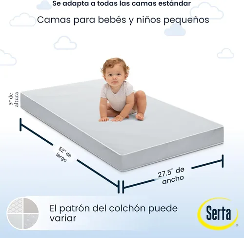 Vista 3 de Serta Perfect Start Limited - Colchón de doble cara para cuna y bebé pequeño, núcleo de fibra transpirable, certificado GREENGUARD Gold