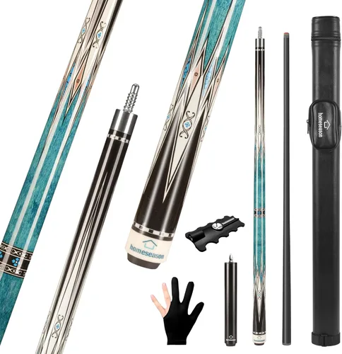 Vista 8 de HomeSeason Carbon Fiber Pool Cue 58" with Leather Bag Extender Extension Rod Professional Pool Stick 4-Layer Tip Low Deflection Cue Stick, 3 *
