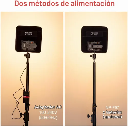 Vista 4 de Fomito Panel de luz LED flexible plegable, iluminación suave regulable en la cámara, 2500K-6500K CRI95, a prueba de salpicaduras para fotografía