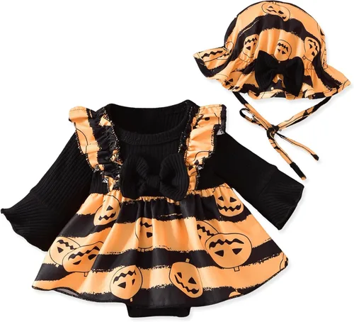 Vista 18 de Aalizzwell Vestido mameluco de una pieza para bebés y niñas con sombrero de 0 a 18 meses Rojo Navidad