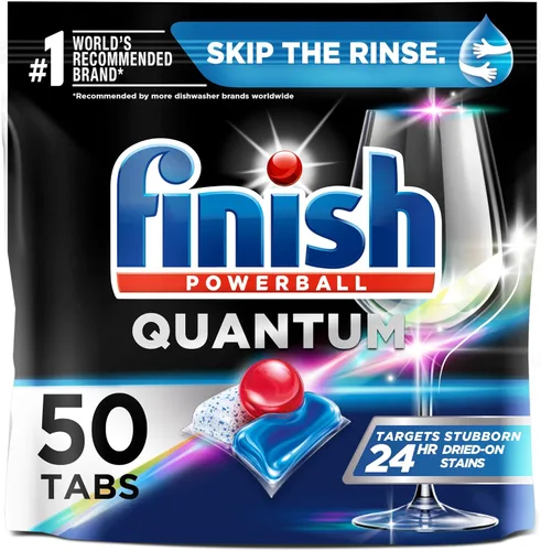Finish - Quantum con tecnología Activblu - 50 unidades - Detergente para lavavajillas - Powerball - Máxima limpieza y brillo - Tabletas para