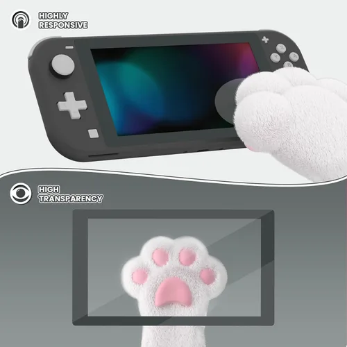 Vista 5 de eXtremeRate 2 Pack Gray Border Transparent HD Clear Saver Protector Film, Tempered Glass Screen Protector for Nintendo Switch Lite Anti-Scratch