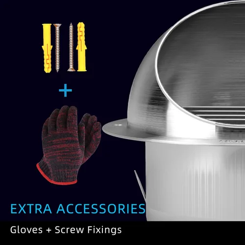 Vista 6 de Cubierta de ventilación de secadora de acero inoxidable 304 de 4 pulgadas, salida de salida de pared redonda para exteriores, extractor externo