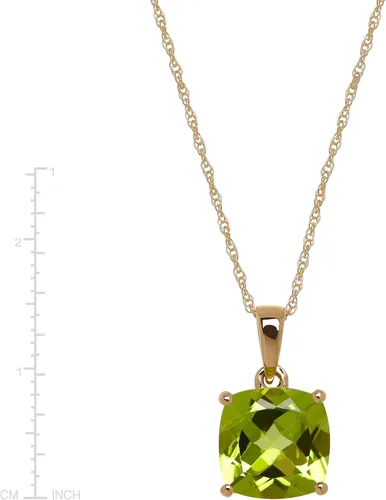 Vista 5 de Collar con colgante solitario con piedras preciosas en oro de 14 quilates