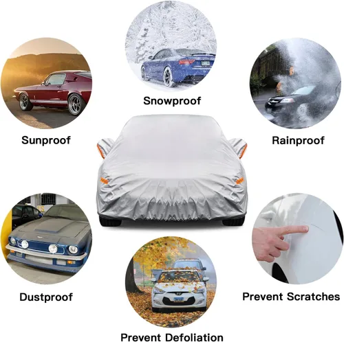 Vista 4 de Kayme Funda de automóvil SUV de 6 capas para Audi Q8 (2018-2024), impermeable para todo tipo de clima, cubierta exterior completa, protección contra