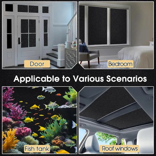 Vista 5 de Coavas Película opaca de privacidad para ventana, total 100% bloqueo de luz, oscurecimiento de habitación, tinte de ventana para el hogar