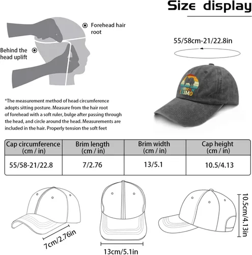 Vista 3 de Gorra de béisbol esquimal americana para mujer, estilo vintage, ajustable
