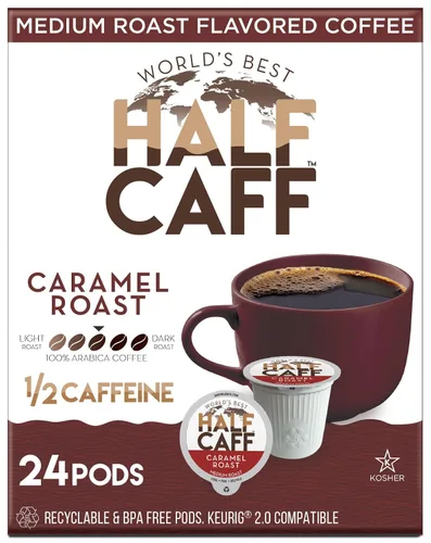 Vista 11 de World's Best Half Caff Cápsulas de café tostado oscuro, 100 unidades, cápsulas individuales - Café 100% Arábica, compatible con Keurig K Cups Maker