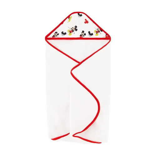 Vista 4 de Disney Cudlie - Paquete de 2 toallas con capucha enrolladas/cardadas con estampado de Mickey Mouse para bebé niño