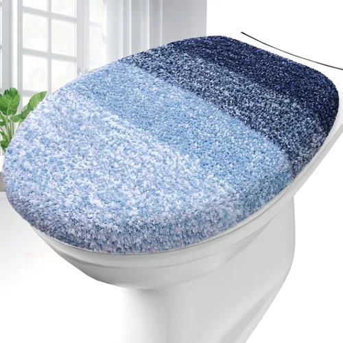 Vista 10 de OLANLY Funda para tapa de inodoro de baño de microfibra suave, cubiertas lavables a máquina, 17.5x15 pulgadas, con respaldo de goma que se mantiene