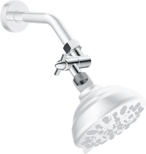 Vista 10 de Hibbent Adaptador de codo de cabezal de ducha de metal, adaptador de cabezal de ducha de latón giratorio ajustable de 360°, extensión de brazo