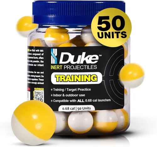 Duke Inert Projectiles - 68 pistolas de entrenamiento de munición Cal, proyectiles de polvo no letal calibre 68, bolas de defensa personal, pistola