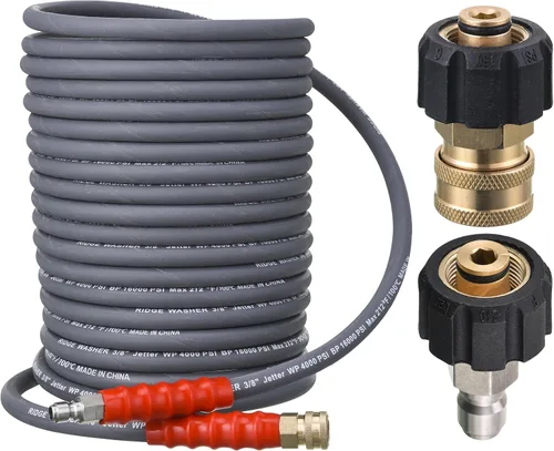 RIDGE WASHER Pressure Washer Hose 50 Ft X 3/8 Inch for Hot and Cold Water