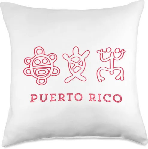 Cacique Indios Tainos Puerto Rico Pride DZGNs Puerto Rico Boricua Pride Indios Tainos Sun Coqui Cacique - Cojín de 17.7 x 17.7 in, multicolor