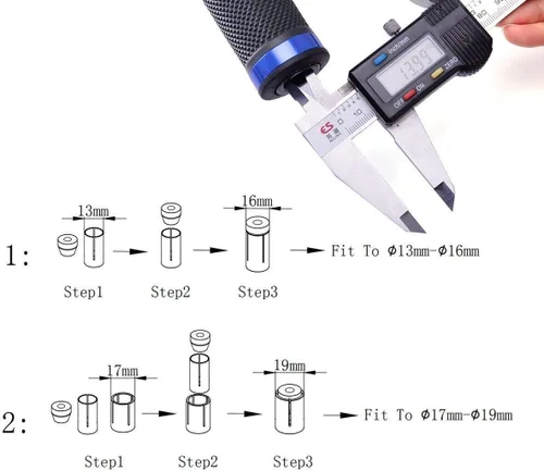 Vista 9 de KEMIMOTO Espejos de extremo de barra de motocicleta, ajuste tipo bola de 360 grados, espejos de manillar de aluminio Billet compatibles
