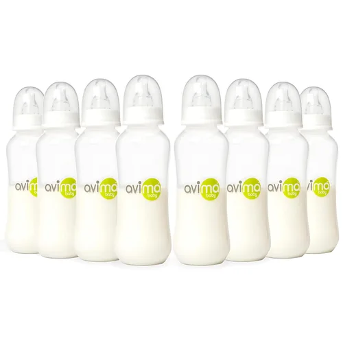 Vista 8 de Avima - Biberones anticólicos para bebé – 4 oz, tetinas de flujo lento – sin BPA, cuello estándar – Etapa 1 para 0–3 meses – Juego de 6