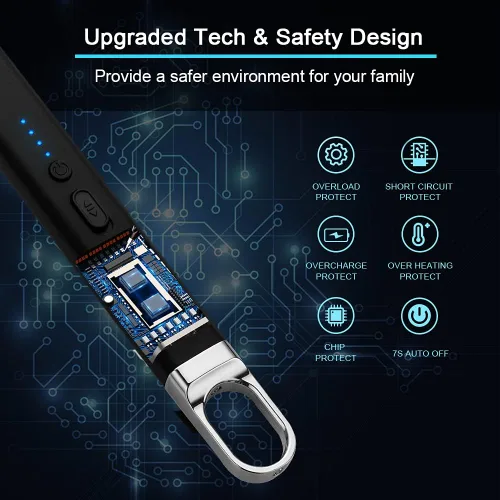 Vista 5 de ARECTECH Encendedor Eléctrico de Arco para Velas, Recargable USB, Sin Llama, Largos Encendedores para Cocinar Velas, Barbacoas, Fuegos Artificiales