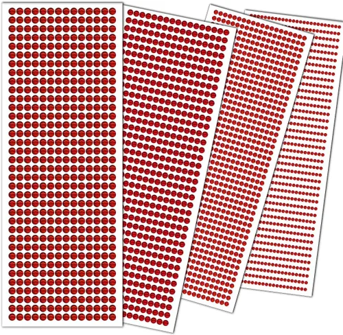 Vista 13 de 1799 piezas 4 hojas de pegatinas de diamantes de imitación 3/4/5/6 mm autoadhesivas para maquillaje de cara, ojos, cabello y cuerpo (Rojo-3/4/5/6mm)