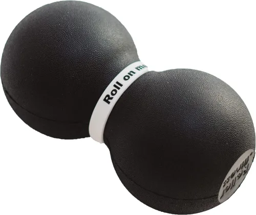 Vista 10 de Fitness Infinity Roller, bola de masaje de espuma de maní, rodillo grande de ejercicio doble de 8 pulgadas (gris, estándar)