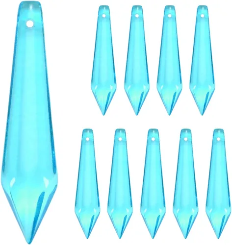 Vista 10 de M METERXITY 10-Pack Crystal Icicle Prisms, 53mm/2.09 Inch Chandelier Pendant Maker Hanging Crystals Chandelier Prisms for Home/Windows/Garden/DIY