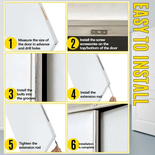 Vista 4 de Blulu 1 perno empotrado de palanca abatible extendida de 18 pulgadas para puerta doble, extralarga y resistente, aleación de zinc francesa