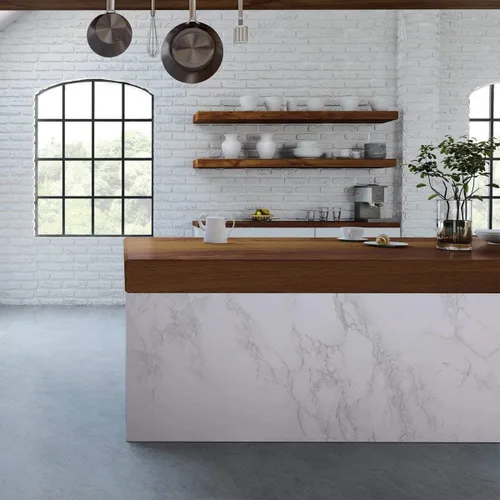 Vista 4 de practicalWs Papel tapiz de mármol granito blanco y gris, rollo de papel de 23.6" x 118" pulgadas, para renovar encimeras de cocina gabinetes