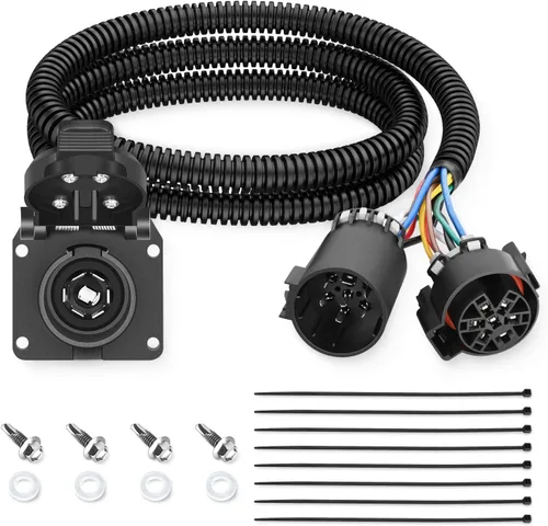 Vista 18 de Nilight Kit de arnés de cableado de enchufe de remolque de 7 pines 55243 para lado del vehículo, 7 vías, tipo RV, enchufe USCAR, compatible con Ford
