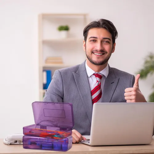 Vista 3 de Fainne Paquete de 24 cajas de lápices para la escuela, estuche de plástico transparente grande, caja de lápices de plástico grande apilable a granel