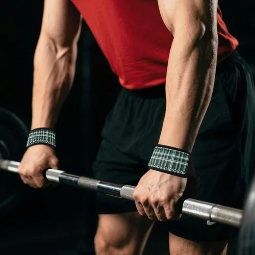 Vista 7 de Green Square Lifting Wrist Straps for Weightlifting, Bodybuilding, Strength Training Padded Neoprene