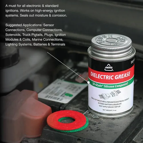 Vista 6 de AGS Soluciones Automotrices Compuesto de Grasa Dieléctrica de Silicona en Lata con Cepillo para Todos los Componentes y Conectores Eléctricos, 4oz
