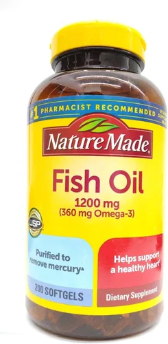 Vista 2 de Nature Made 200 cápsulas de gel líquido de aceite de pescado, 0.04 oz (1200 mg 360 mg de omega 3)