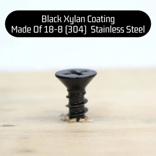 Vista 4 de Bolt Dropper Tornillos para madera #6 x 1/2 pulgada, paquete de 100 – Tornillo Phillips de cabeza plana de acero inoxidable recubierto de xylan